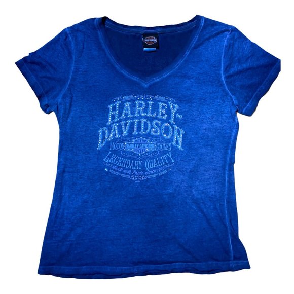 Women's Harley-Davidson Smoke Blue Rhine V-Neck